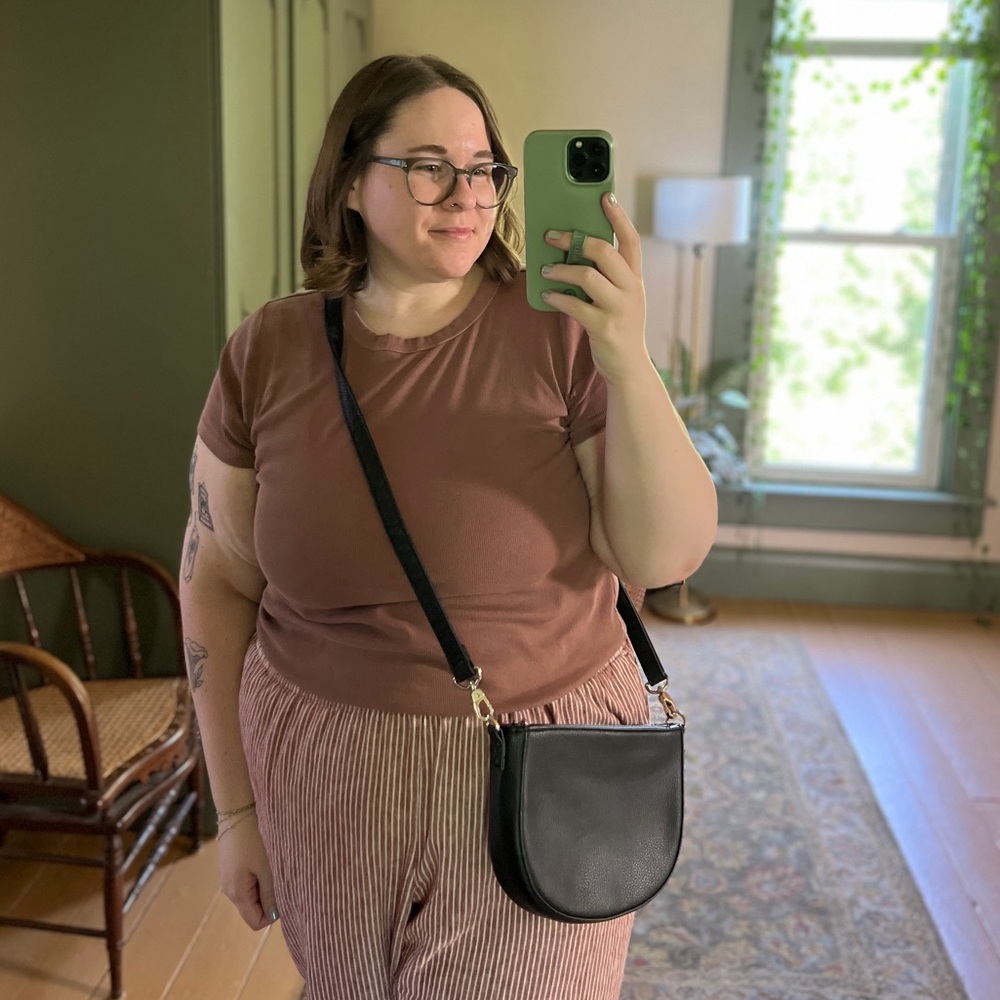 Black Crossbody Faux Leather Purse